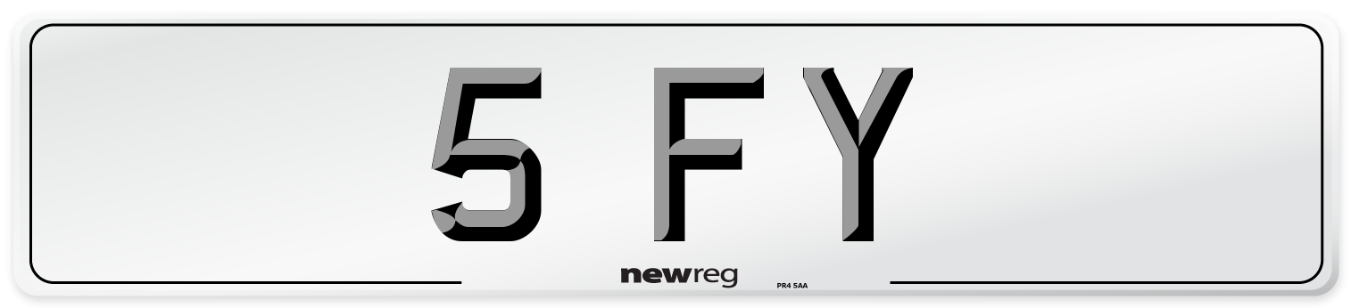 5 FY Number Plate from New Reg